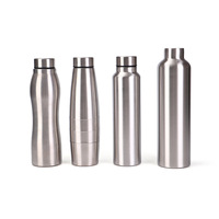 Bouteille d'eau sport isotherme personnalisable en acier inoxydable 304, forme gourde, design moderne et minimaliste, portable pour le cyclisme