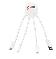 Logotipo personalizado forma de pulpo regalo corporativo portátil tipo C 3 en 1 Cable de carga USB pulpo de longitud personalizada
