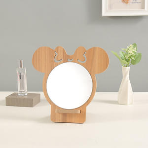 Espejo de madera de bambú para <span class=keywords><strong>maquillaje</strong></span>, espejo de tocador ecológico de alta calidad con diseño de dibujos animados, para uso doméstico, herramientas cosméticas de belleza - Product Image 5