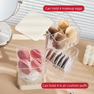 Creative Transparent Rotating <b>Makeup</b> Storage <b>Box</b> Dustproof Multi-layer Beauty Jewelry Storage Rack Storage <b>Box</b> with Lid - Product Image 6
