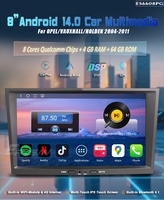 Sistema Multimedia para Auto con Pantalla Táctil de 8 Pulgadas, Android 14, IPS, CarPlay Inalámbrico, 4G, DSP, GPS para Opel Meriva, Zafira, Vivaro, Tigra ES6608PG
