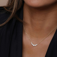 S925 Sterling Zilver met diamanten bezette glimlachketting voor dames Modekettingen Modehangerkettingen Fijne kettingen Kettingen