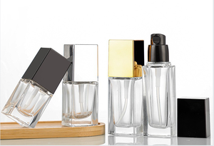 Vuông bơm báo chí-loại Chất Lotion trong kho trong suốt Frosted Chai Thủy Tinh 15ml 20ml 30ml 40ml chai rỗng - Product Image 2