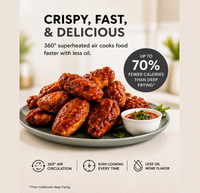 ANBOLIFE OEM&ODM Friteuse à air en verre non toxique 4 Qt et 6 récipients, sans PFAS, écran tactile LED, 95 % moins d'huile, appareils de cuisine