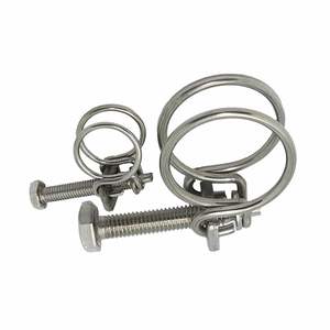 Collier de serrage <span class=keywords><strong>double</strong></span> fil en acier inoxydable 304 robuste, réglable, pour tuyaux et conduites, capacité de charge 1000 kg - Product Image 4