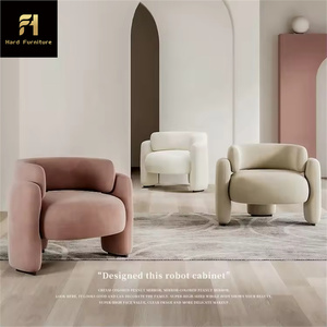 Fauteuil de Salon Scandinave Luxe en Velours, Paresseux, Canapé Simple, Fauteuil Inclinable avec Dossier Bas, <span class=keywords><strong>Chaise</strong></span> d'Appoint - Product Image 6