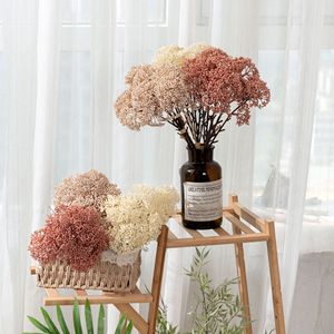 Flores Artificiales Mizi, Color Beige Cremoso, Blanco Champán Intenso, Plástico, Decoración Interior para el Hogar, Ramo de Boda YC1080 - Product Image 1