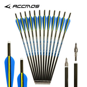 SHARROW Tir à l'arc Flèches d'arbalète en Aluminium 20 22 Pouces Flèches en Aluminium Boulons d'arbalète pour Arbalète Chasse Tir (6, Bleu, 20