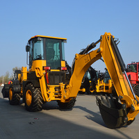 Penjualan traktor baru pemuat ujung depan roda kompak Mini ekskavator Backhoe