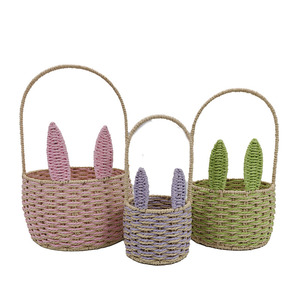 Panier cadeau de rangement en corde de papier personnalisé avec poignée - Product Image 3