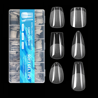 Venta al por mayor de fábrica: 600 uñas postizas mate a medio, de ABS, de cobertura completa, con forma de ataúd y cuadradas, para dedos.