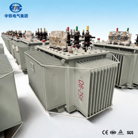Transformateur de distribution immergé dans l'huile 50 kVA, 50 Hz, abaisseur de tension 10 kV vers 0,4 kV pour réseau électrique, fourniture OEM personnalisée