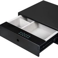 Coffre-fort électronique intelligent HSTE ST-M864 à double tiroir, en acier noir et verre trempé, avec mot de passe numérique, pour armoire domestique