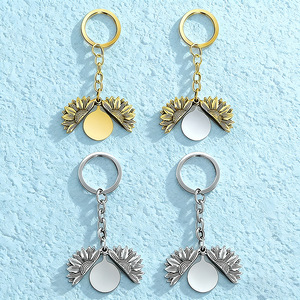 Llavero con Colgante de Moda de Acero Inoxidable Personalizado Ywyougang, Diseño Vintage de <span class=keywords><strong>Acuario</strong></span> con Dibujo Animado y Girasol - Product Image 1