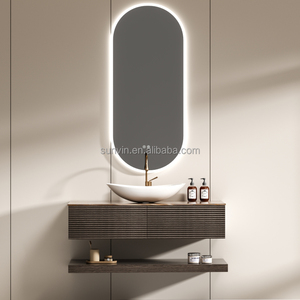 Lusso moderno cassetto lavello Multi-strato in legno massello armadi da <span class=keywords><strong>bagno</strong></span> doppi bacini <span class=keywords><strong>con</strong></span> Led specchi - Product Image 3