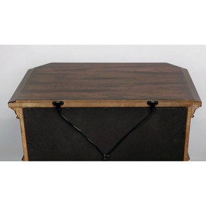 Espresso Nightstand Faux Wood Carved Details Bronze Ring Pulls Solidwood <b>2</b>-<b>Drawer</b> Bedroom Furniture <b>Storage</b> <b>Drawer</b> - Product Image 3