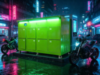 ESINO Estación de Intercambio de Baterías a Prueba de Lluvia con 8 Ranuras y Pantalla Táctil BMS para Motocicletas/Scooters Eléctricos Urbanos, Negocios de Reparto a Domicilio