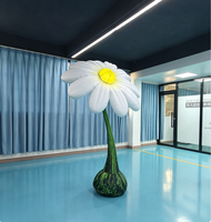 Grande fleur de marguerite gonflable à LED de 6 à 8 pieds, étanche, avec ventilateur intégré, résistante aux intempéries, pour anniversaires, événements, présentoirs de vente au détail et décoration