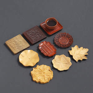New Chinese Zen-inspired wooden coaster, heat-insulating mat, Kung Fu <b>tea</b> ceremony <b>tea</b> <b>set</b> accessory, cliff cypress and - Product Image 1