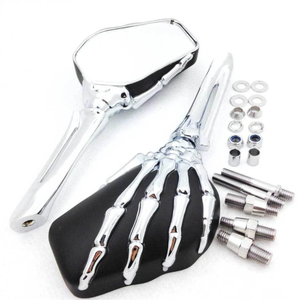 Rétroviseur universel pour moto, chrome, tête de mort, squelette, pour Suzuki 2003-2012 Honda CBR <span class=keywords><strong>600RR</strong></span> F5 <span class=keywords><strong>2010</strong></span> - Product Image 3