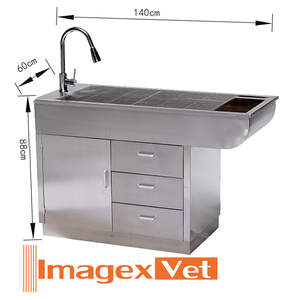 Table d'Éuthanasie Vétérinaire en Acier Inoxydable Table de Traitement pour Animaux pour Clinique Vétérinaire Équipement d'Hôpital - Product Image 2