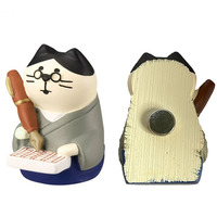 Mini Aimants de Réfrigérateur en Résine Chat Faits Main Peints à la Main - Figurines d'Animaux Mignonnes Décorations Japonaises Photographie Musique Amour