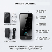 Solución de Hogar Inteligente Hiwink, Videoportero IP Tuya 1080P, 48V PoE para Sistema de Intercomunicación ONVIF, Desbloqueo NFC, Panel Metálico para Exteriores