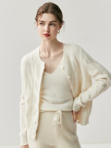 Vente directe d'usine, cardigan en cachemire pour femmes, tricot uni personnalisé, <span class=keywords><strong>pull</strong></span> à manches longues en cachemire, mélange <span class=keywords><strong>de</strong></span> laine, avec boutons - Product Image 4