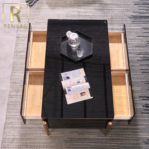 Justaucorps moderne en verre trempé or, support de télévision contemporain pour la maison, en bois avec miroir, finition brillante, nouvelle collection 2020 - Product Image 6