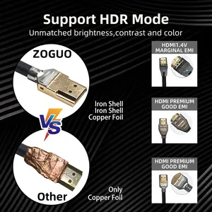 High Speed 4K 3D PS4 8K 60Hz Braided Hdmi Cable Gold Plated Hd Video Tv Hdmi Cable 2.1 For Media Player