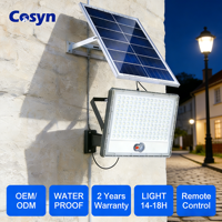 Projecteur solaire LED intelligent en aluminium pour extérieur, jardin, allée, cour, pelouse, garage, stade, étanche IP65, 100W 300W