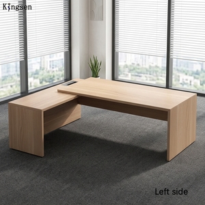 Escritorio Ejecutivo Extensible con <span class=keywords><strong>Altura</strong></span> Ajustable, <span class=keywords><strong>Mesa</strong></span> de Computadora Moderna de Madera para Gerentes - Product Image 4