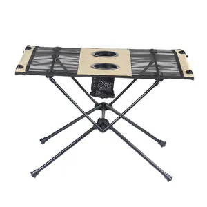 OEM Outdoor Furniture Folding Lightweight Fabric Table Top Aluminum Frame Table Picnic Table