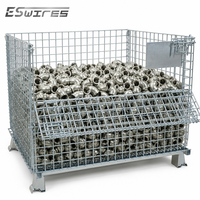 Conteneur en treillis métallique empilable en acier zingué à chaud pour entrepôt, solutions de stockage
