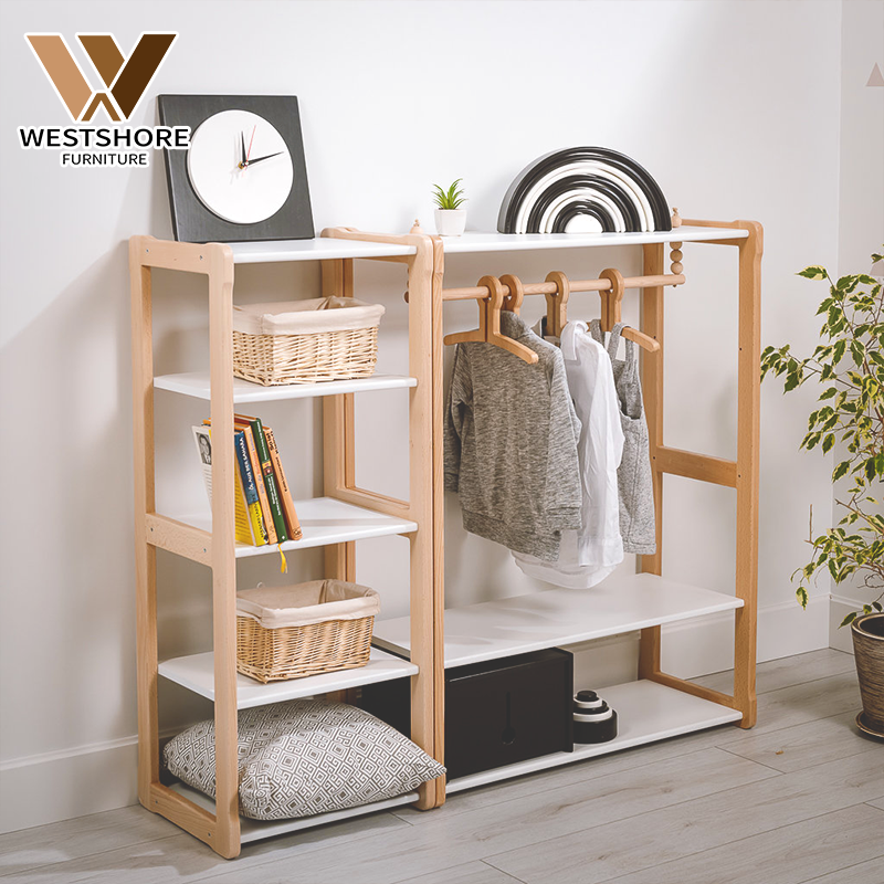 Детская полка для одежды Монтессори с полкой в сочетании с макси полкой для детского сада