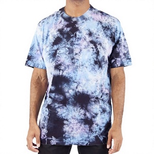 T-shirt unisexe pour homme, imprimé numérique tie-dye, col rond, manches courtes, respirant, séchage rapide, 100% fibre de bambou, deux couleurs - Product Image 1