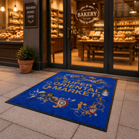 Tapis de sol personnalisé avec logo pour café, boulangerie, comptoir de service, coin, impression par transfert thermique, pour file d'attente de livraison à emporter
