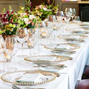 Reusable 13 Inch Eco-Friendly 100pcs Customized Color <b>Gold</b> Rim Beaded Transparent Plastic PP Charger <b>Plates</b> for Party Wedding - Product Image 3