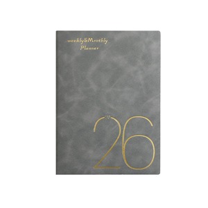 Agenda hebdomadaire et mensuel 2026 en similicuir, couverture rigide, design doré, reliure cousue, organisateur – Meilleures ventes - Product Image 1