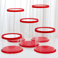 Boîte ronde de 6, 8, 10, 12 pouces de qualité alimentaire PET recyclable pour dessert et fête, emballage de cadeau de boulangerie, boîte à gâteau transparente avec couvercle transparent