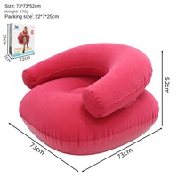 Magnifique Canapé Sectionnel Gonflable Moderne Pliable en Forme de U avec Accoudoirs et Dossier Floqués, pour Extérieur et Intérieur, en PVC Portable