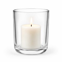 Grand Porte-Bougie en Verre Robuste avec Base Arc pour Bougies en Cire de Soja, Décoration de Table à Domicile