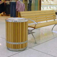 Nouveau design extérieur Wpc bois poubelle poubelle à l'extérieur jardin rue recycler poubelle publique commerciale poubelle