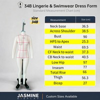 Expédition rapide 34B Mannequin de couture intégral en fibre de verre pour lingerie et maillots de bain pour femme adulte, avec support en acier inoxydable durable