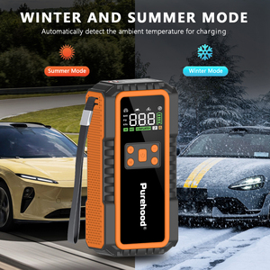 Purehood P60 Orange & Noir 6000A Gonfleur de Pneus Tout Temps 27000mAh 150PSI avec Pinces Intelligentes Type-C pour Voiture et Camion - Product Image 2