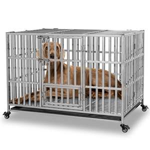 กรงสุนัขผ้ากำมะหยี่ทรงสี่เหลี่ยมทำจากโลหะสแตนเลส,กรงสัตว์เลี้ยงพร้อมเบาะในห้องน้ำคอกสุนัข Senxin ขนาดใหญ่สำหรับกลางแจ้ง - Product Image 6