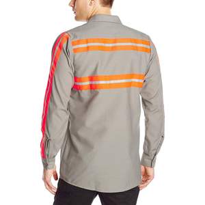 เสื้อทำงานติดคอปก2ชิ้นสำหรับอุตสาหกรรมของผู้ชายเสื้อโค้ทป้องกันไฟฟ้าสถิตย์ระบายอากาศได้ดีสำหรับงานก่อสร้างที่ได้รับการรับรอง - Product Image 2