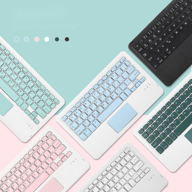 Universal Rechargeable Wireless Blue Tooth Keyboard with Built-in Touchpad for Tablet Computer - Slim & Portable Design