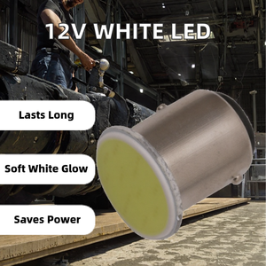 Ampoule LED blanche Cob P21w 12SMD 1156BA15S 12V 1073 pour voiture, camping-car, remorque, camion, éclairage intérieur pour véhicules 12V - Product Image 2