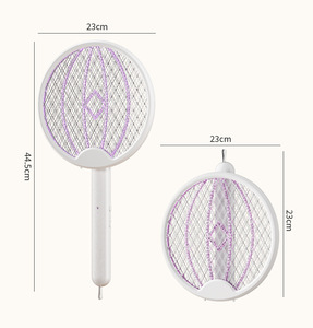 Moustiquaire électrique portable rechargeable 2 en 1 de couleur violette avec charge USB - Product Image 3